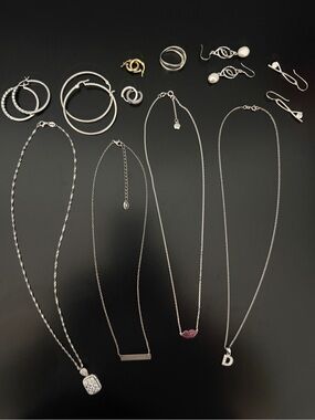 Sterling Silver Jewelry Bundle - Necklaces, Earrings, and rings